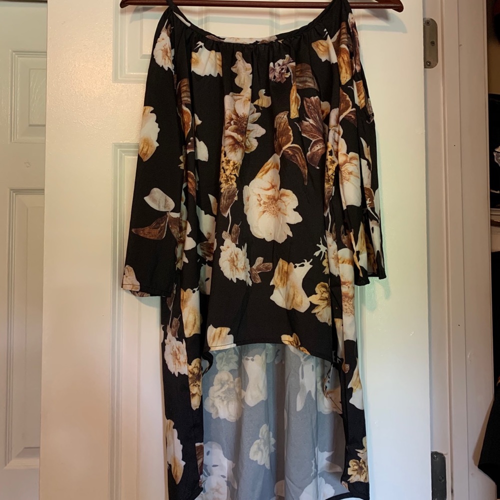 Zanzea High Low Design, open shoulder top